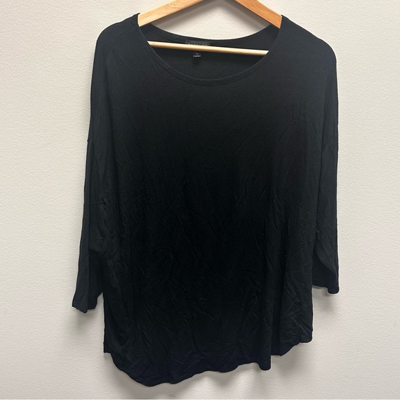 Topshop Tops - Topshop Black 3/4 Sleeve Oversized Tunic Shirt Dress Blouse Womens Size 8